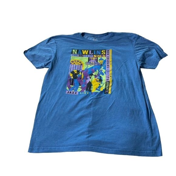 the duck company Tops - New Orleans Music Blue T-shirt women's size large